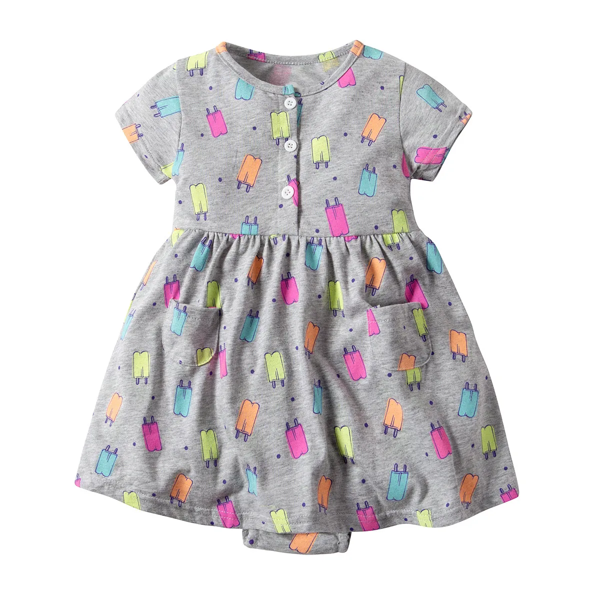 

ISHOWTIENDA Toddler Kid Baby Girl Short Sleeve Floral Dress Princess Romper Dresses Clothes 2019 Spring Autumn roupa menina @4