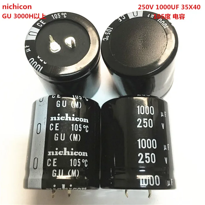 

2PCS/10PCS 1000uf 250v Nichicon GU 35x40mm 250V1000uF Snap-in PSU Capacitor