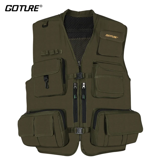 Goture Men Fly Fishing Vest Fishing Waistcoat Ice Vest Life Jacket For