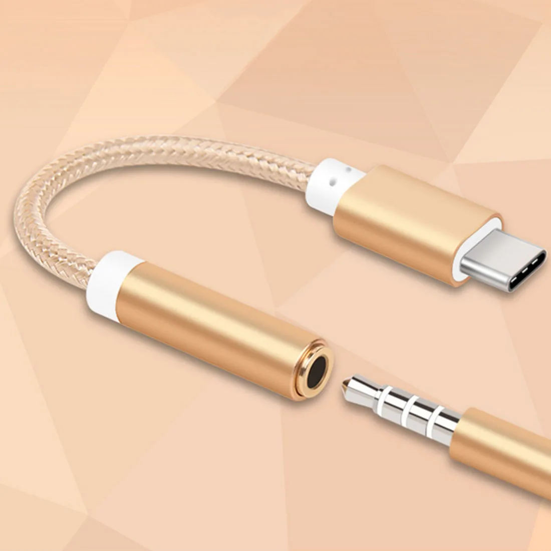 centechia AUX audio cable USB Type C to 3.5 Earphone Adapter Type-C to 3.5mm Headphone converter for xiaomi 6 Letv Le2
