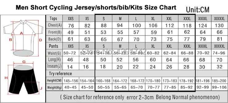 cycling jersey short sleeve size