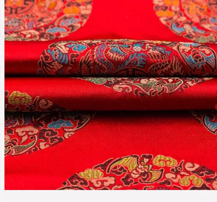 CF32 1 ярд Китайская традиционная шелковая парчовая ткань Cheongsam Одежда Костюм Хана китайский Cos кимоно платье шелковая ткань