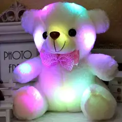Медведь кукла светодиодный освещение для детей Рождественский подарок Новый Красочный светодиодный вспышки света милый медведь кукла