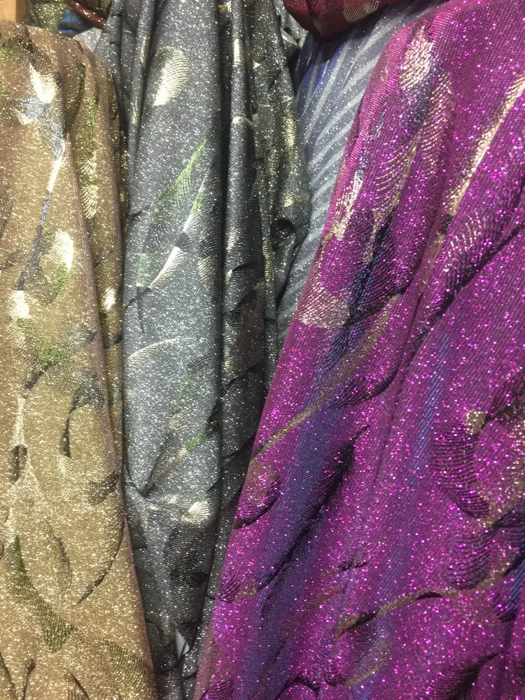 

50*140 cm Metallic Lurex type 2 tone Knitted Jersey fabric Material