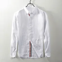 Новинка осени, льняная рубашка с длинным рукавом, мужская повседневная льняная белая рубашка в стиле ретро с квадратным воротником, мужские рубашки больших размеров, мужская рубашка