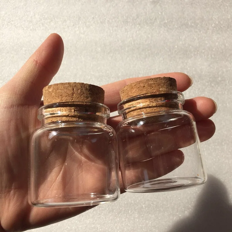 Download 36 x 50ml Clear Glass Bottles Vials with Cork Stopper ...
