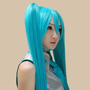 Vocaloid Hatsune Мику 2 Хвостики Косплэй парик