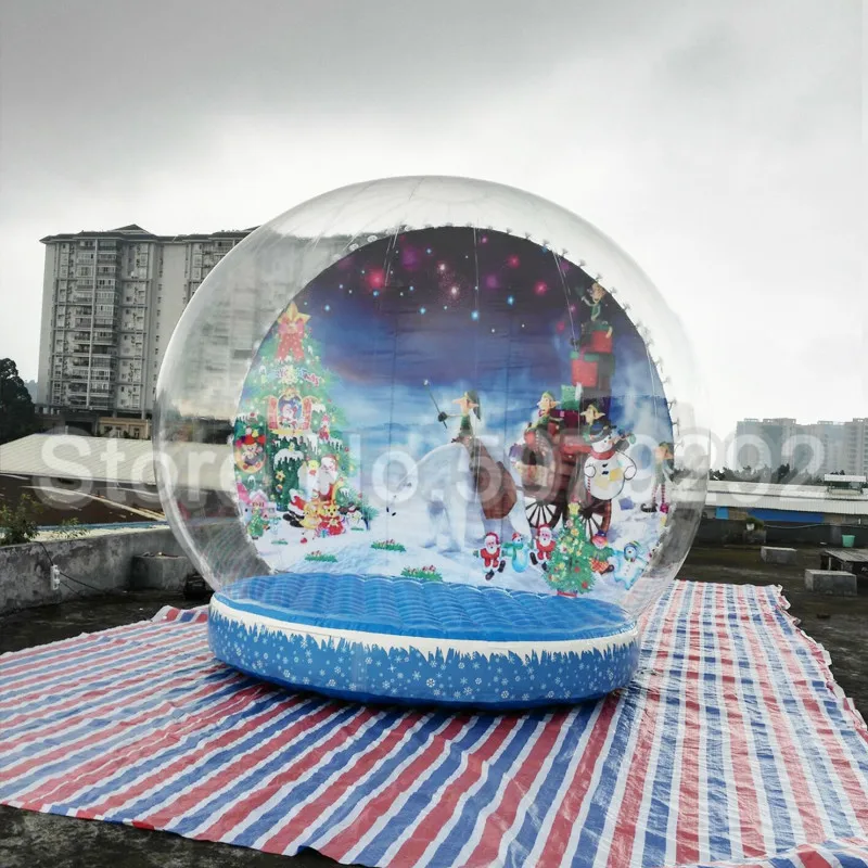 

2M/3M/4M Dia Inflatable Snow Globe Human Size Snow Globe For Christmas Decoration Popular Clear Photot Booth For People Inside