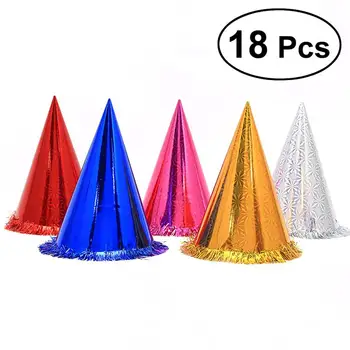 

Birthday Party Cone Hats with Glittering Tassel Boarder Party Hats Hats for Kids and Adults Party Decorations