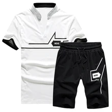 Vantanic Летний мужской спортивный костюм с короткими рукавами футболка шорты костюм