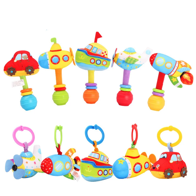 Детские милые Плюшевые Ручные колокольчики, вибрационные Погремушки для новорожденных, детские развивающие игрушки для детей, подарок WJ408