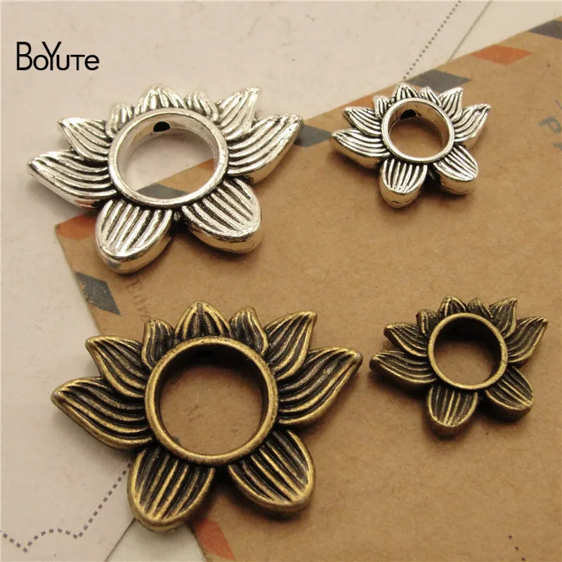 BoYuTe Wholesale Zinc Alloy Antique Bronze Silver Lotus Beads Jewelry Making DIY Hand Made Accessories (1)
