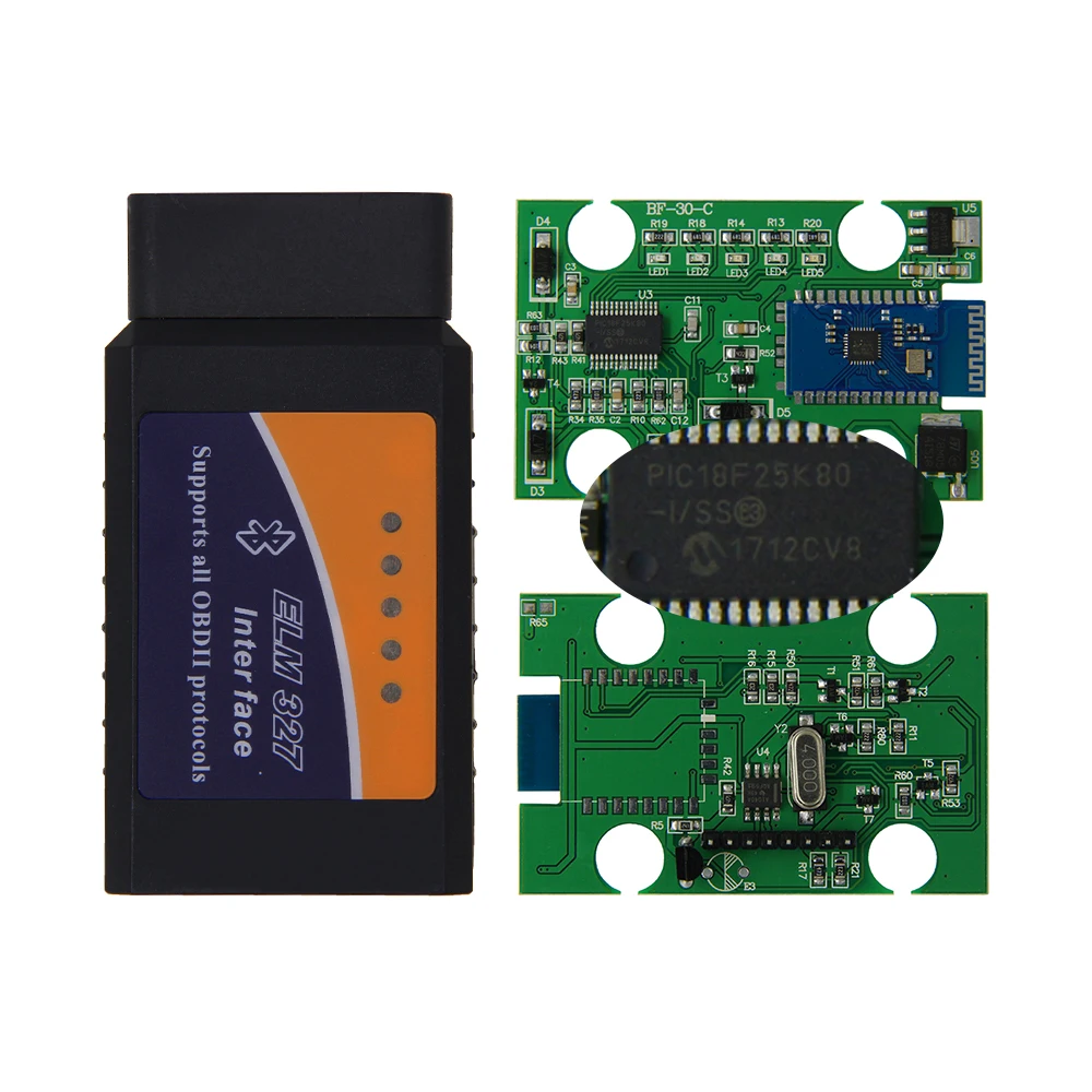 ELM327 V1.5 с чипом PIC18F25K80 Bluetooth OBD2 сканер VGATE OBDII сканирующий инструмент CAN-BUS работает на Android Torque/PC