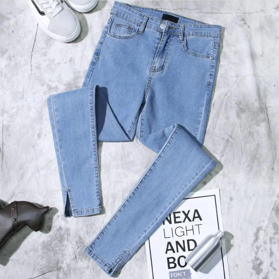 New summer Women Jeans High Waist Stretch Ankle Length