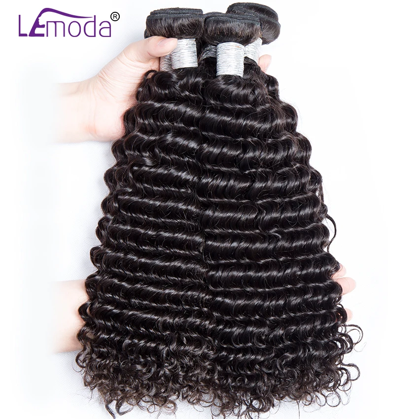 Цена Lemoda Малайзии вьющиеся волосы 4bundles 100% натуральные волосы Weave Связки Волосы remy расширения натуральный черный могут быть окрашены