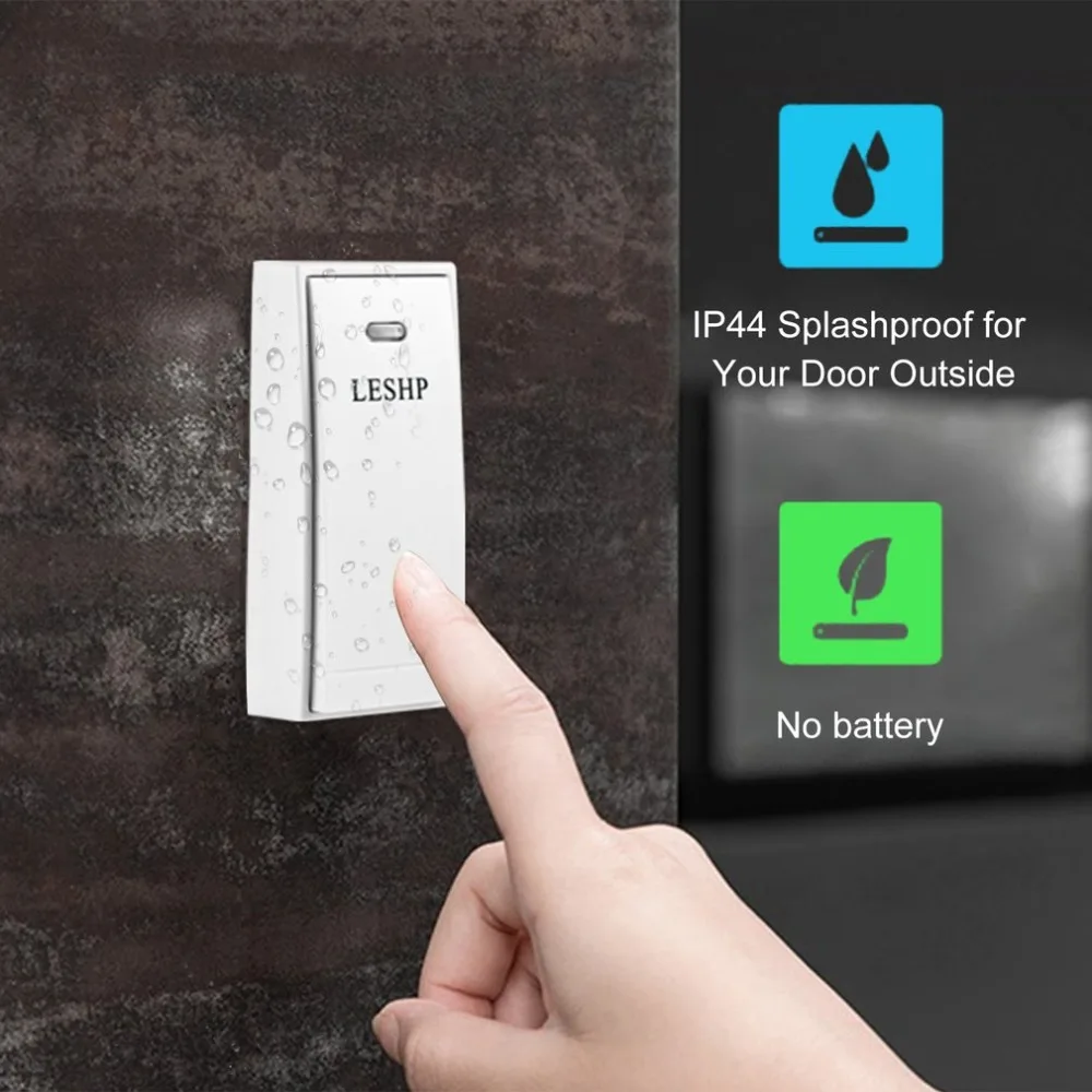 

Easy to Install Music Wireless Doorbell 150M Long-distance Remote Control Night Light 58 pieces of Chord Music