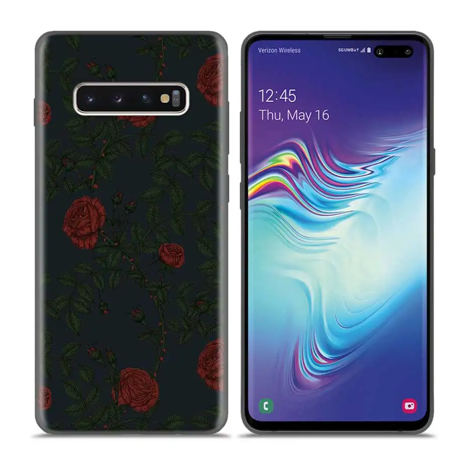 Чехол Fundas для samsung Galaxy S10 S9 S8 Plus 5G A30 A50 A70 A40 A20 Note 8 9 10 чехлы с красной розой