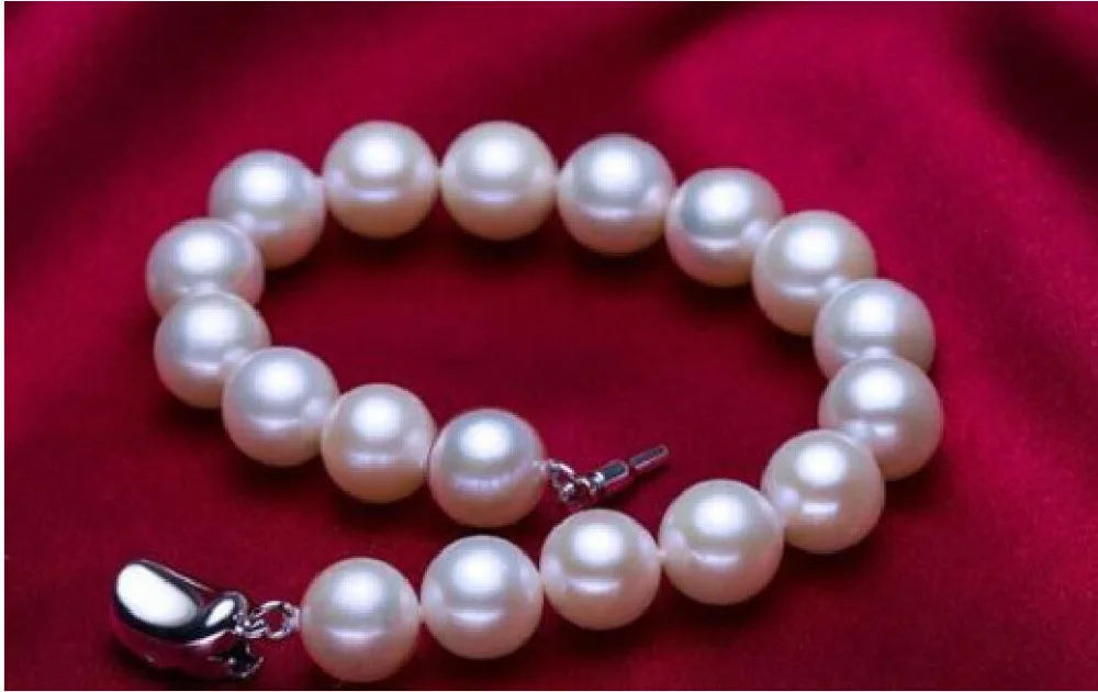

FREE SHIPPING HOT sell new Style >>>> real rare 7.5"10-11mm natural south sea white pearl bracelet AAAA