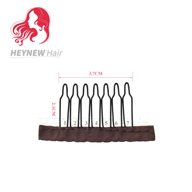 40 шт./лот 7 theeth Нержавеющая сталь парик Расчёски и гребни для волос для парик крышки парик Зажимы для волос сильной черный/коричневый
