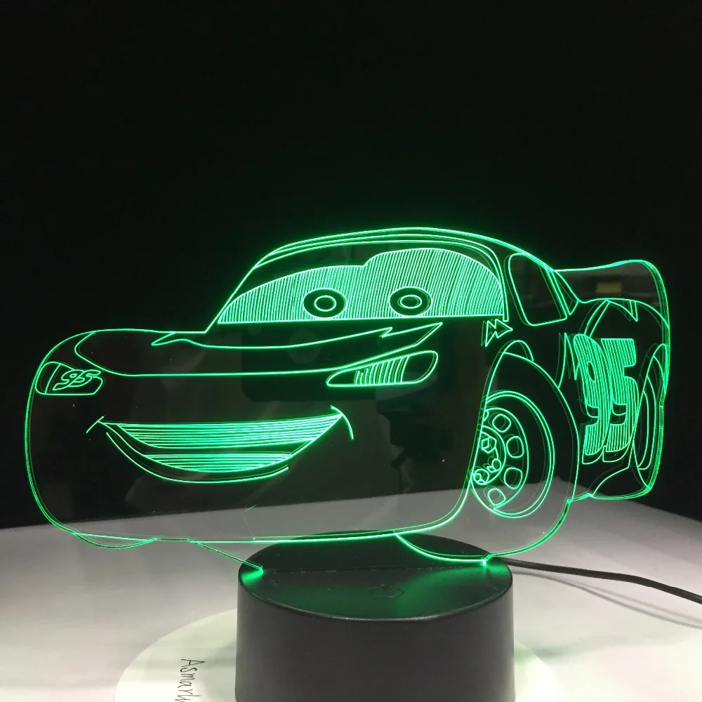 Супер автомобиль 3D ночной Светильник гоночный USB светодиодная настольная лампа