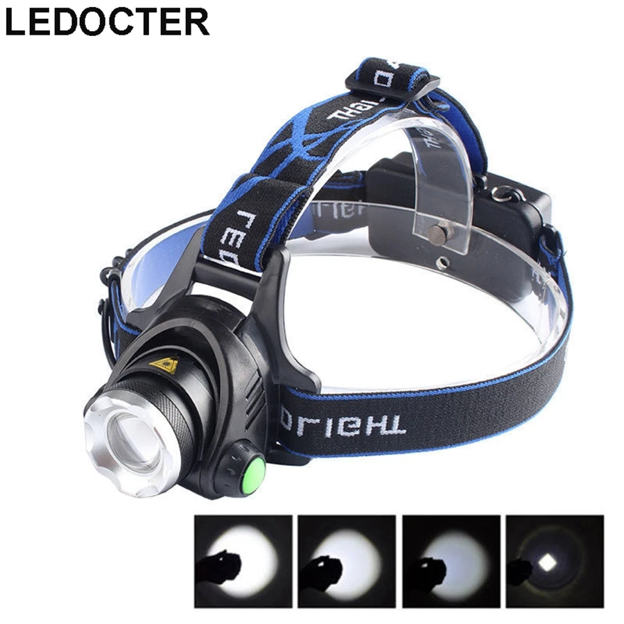 

High Bright 5000LM Cree XM-L T6 Led Headlamp Zoomable Headlight Waterproof Head Torch flashlight Head lamp Fishing Hunting Light