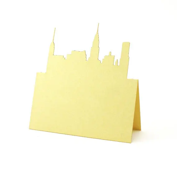 New York City Skyline Wedding Placecards tent place cards bridal baby shower Seating number name Escort Card