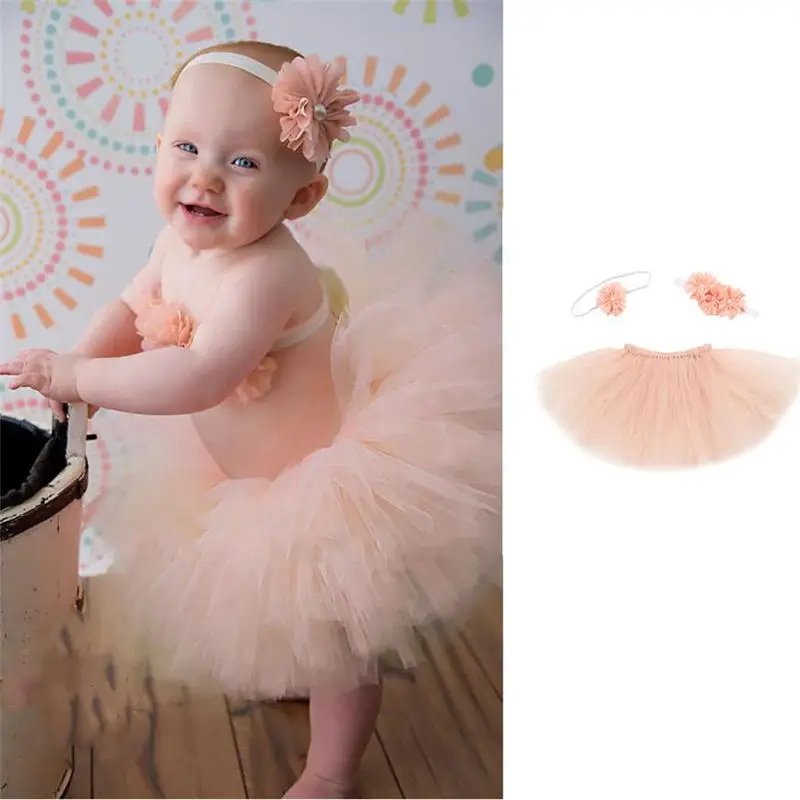 

3PC Fashion Kids Clothing Summer Spring Newborn Baby Photography Dresses TuTu Headband Wrap Chest Dress for Princess Hot Selling