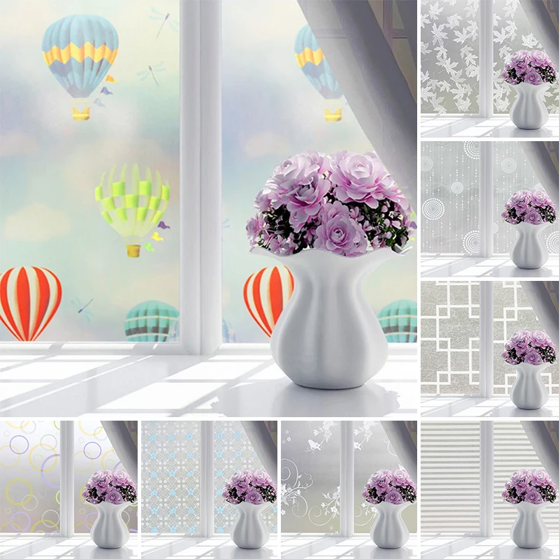 Waterproof Self-adhesive Film Window Decorative Film Frosted Glass Sliding Door Bathroom Window Stickers Translucent Opaque