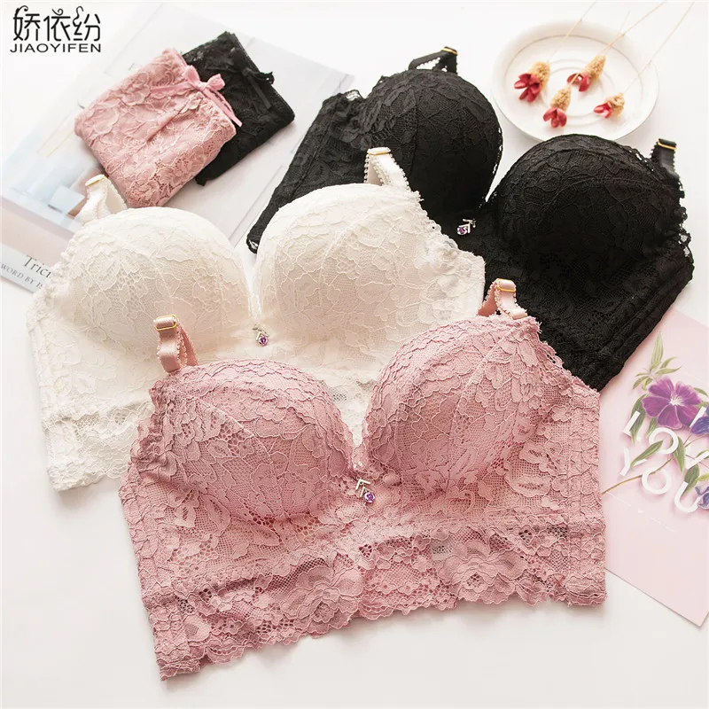 Женский комплект нижнего белья с чашками пуш ап без косточек|bra set|women underwear setlace bra