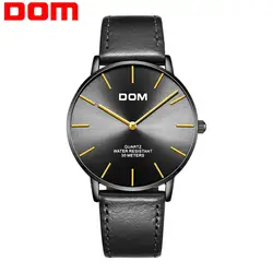 DOM часы мужские часы лучший бренд класса люкс Модные простые наручные часы мужской кожаный ремешок водостойкие часы Reloj Hombre M-36BL-1MT