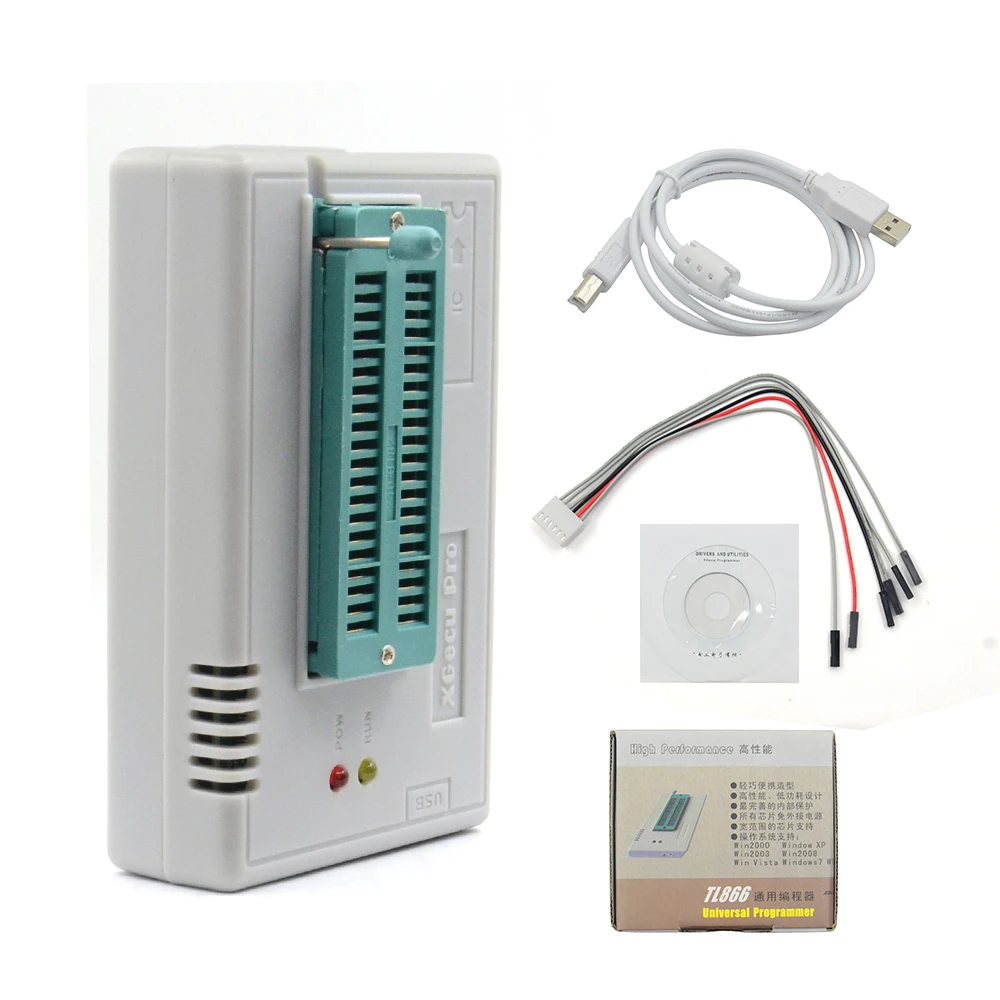 Programmateur universel USB pour EEPROM FLASH 8051 AVR MCU GAL TL866II Plus Programmateur USB avec adaptateur 10 grande capacit/é