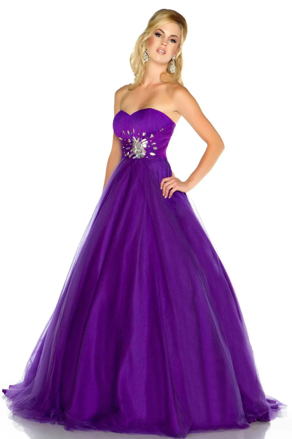 Elegant Sweetheart Beadwork Grils' Prom Dresses 2014 New Fashion Tulle