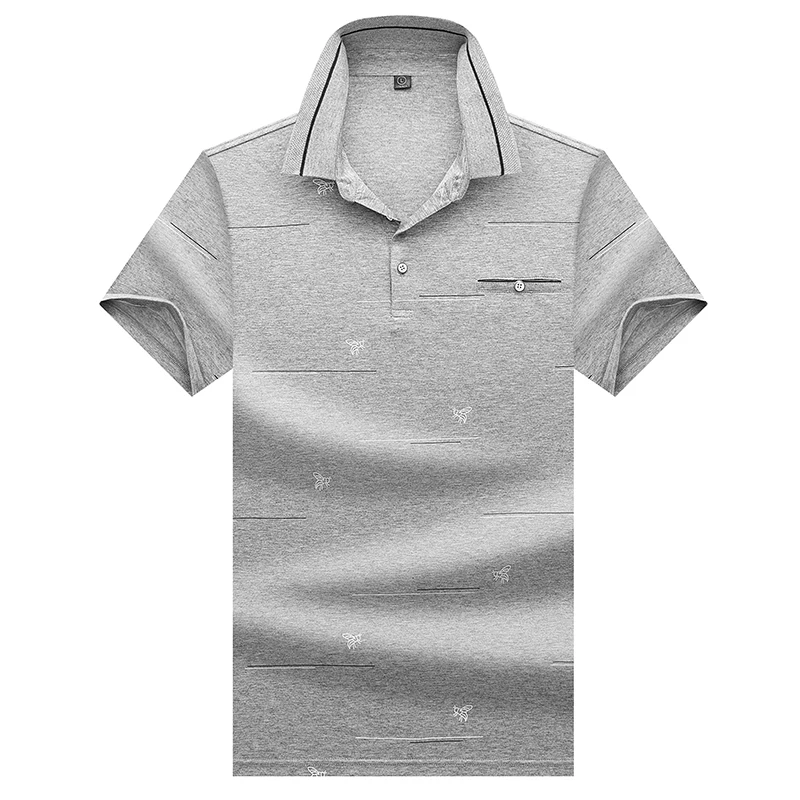 Высокое качество, топы и футболки, мужские рубашки поло, деловые мужские бренды рубашек-поло, 3D вышивка, отложной воротник, Мужская рубашка поло 8310