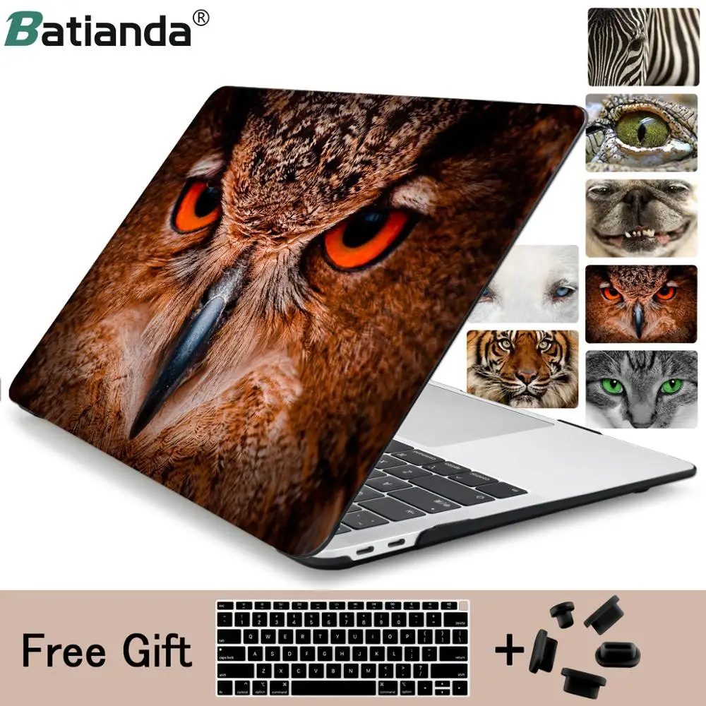 Animal facial Lovely Owl zebra tiger cat dog print Case For MacBook Pro 13 Air 13 11 Pro 15 Retina 12inch laptop cover shell