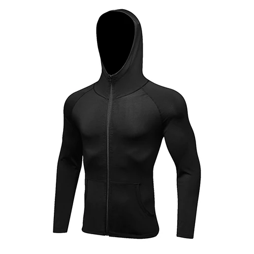 YEL куртка для бега Мужская дышащая быстросохнущая майка для йоги и фитнеса Спортивная ветровка удобные толстовки - Цвет: black