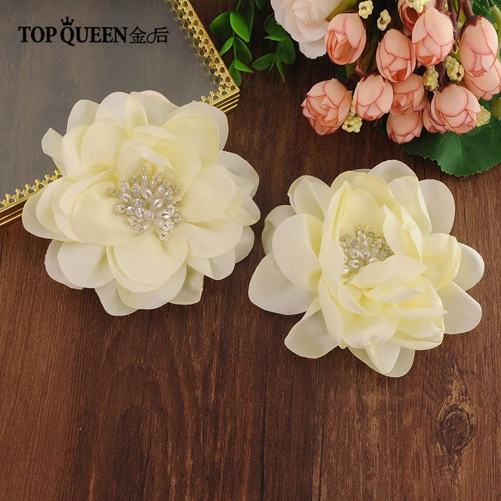TOPQUEEN HP50-D невесты головной убор свадебные гребень для невесты Свадебные аксессуары украшения с органзой цветок свадебный гребень для волос