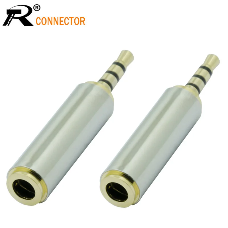 2.5mm Mono Male to 3.5mm Stereo Female Headphone Adapter Converter LOT of 4