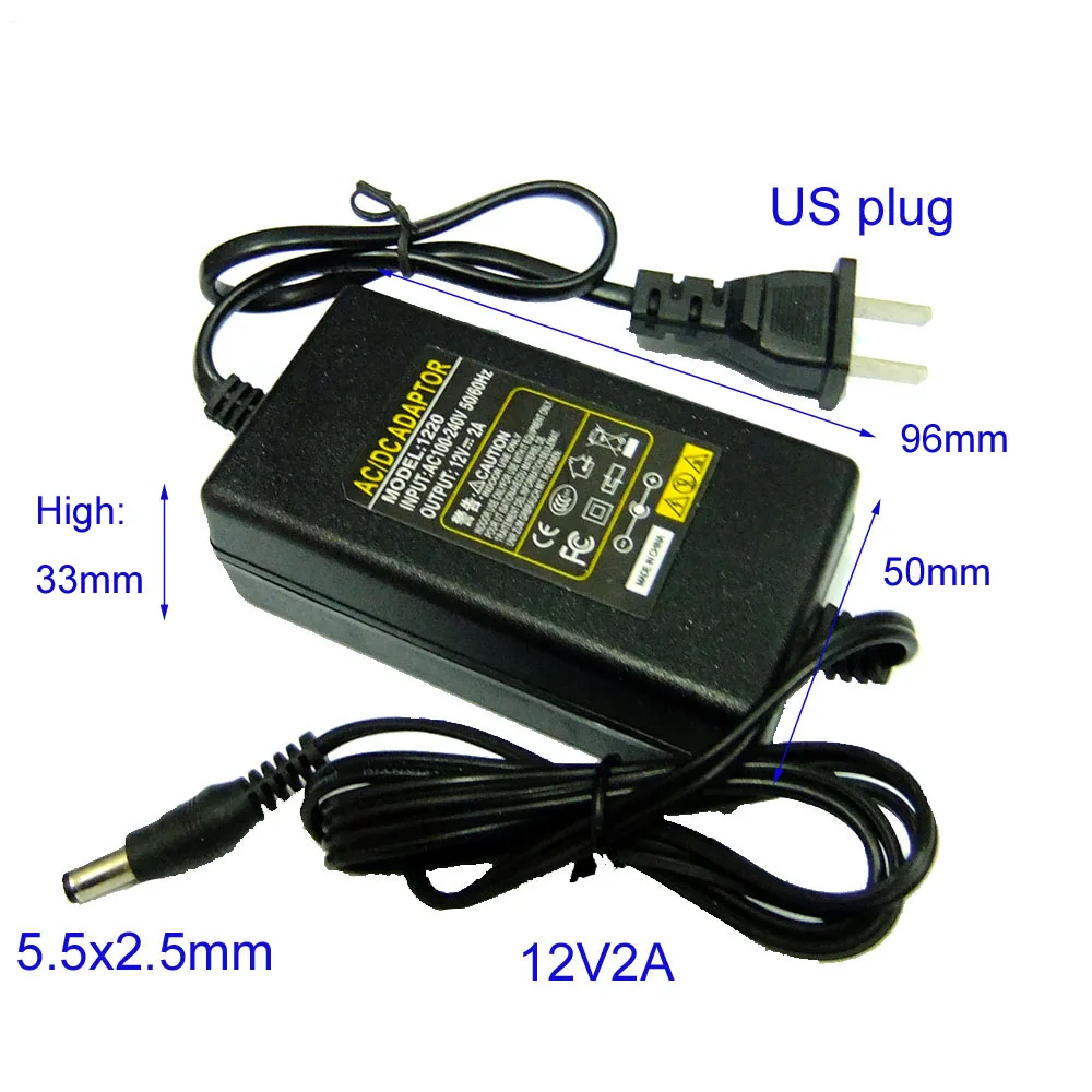 12V2A us 5.5x2.5mm1