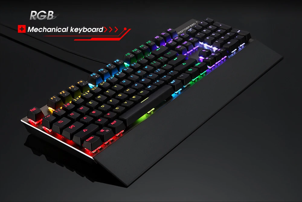 Motospeed CK108 игровая механическая клавиатура светодиодный с подсветкой RGB анти-ореолы синий/черный переключатель Проводная клавиатура для компьютерных геймеров