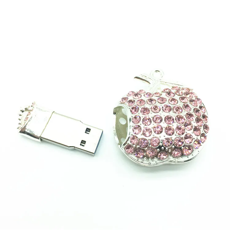 Модный USB флеш-накопитель, USB флэш-диск, подарок, apple, флеш-накопитель со стразами, 4 ГБ, 8 ГБ, 16 ГБ, 32 ГБ, 64 ГБ, USB 2,0, карта памяти