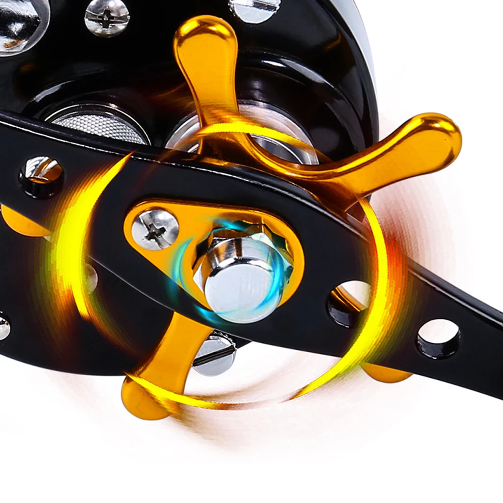 Round Baitcasting Reel - High Speed Trolling Fishing Conventional Reel - Reinforced Metal Body & Star Drag 