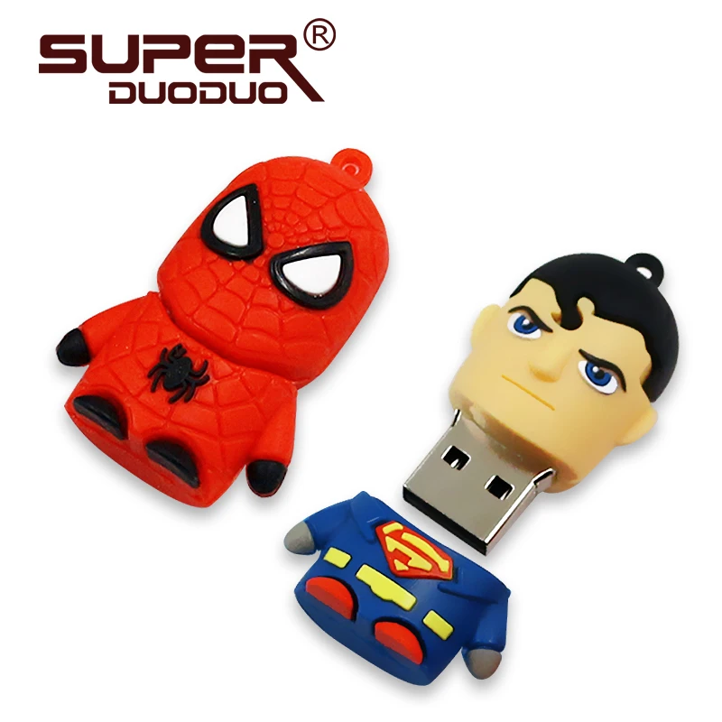 Лучшие продажи супер heros usb флэш-накопитель 32 ГБ Бэтмен/Супермен флеш-накопитель 4 ГБ 8 ГБ 16 ГБ карта памяти 64 Гб Подарочная игрушка флешки