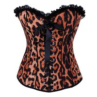 Leopard corselet espartilhos corset corselet corset tight lacing corses para mujer plus size waist trainer corsets and bustiers