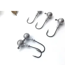 Fishing Round Ball Jig Head Hook Accessories for Soft Lure Bait 32627 Mustad Hook 3/5/7/10/15g Lot 5 Pieces