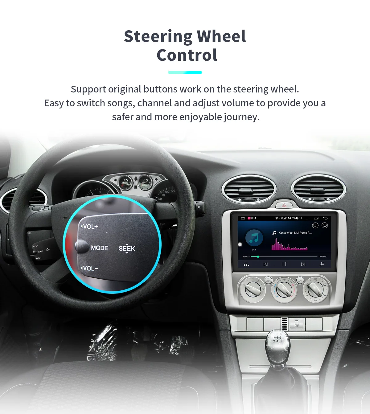 Cheap DSP 9" 1Din Android 8.1 Car Multimedia Radio for Ford Focus Exi MT Mk2 Mk3 2004-2011 GPS Navi SPDIF DAB Mirror Link OBD 4G SIM 17