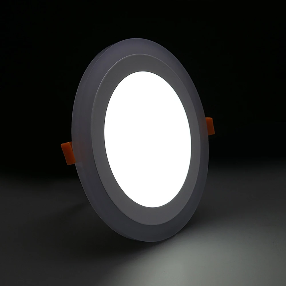 Ultra Slim 6W 9W 16W 24W Round Concealed Dual Color LED Panel Lamp Cool White + Blue/Red/Pink/Green Ceiling Lights Downlight 2x4 led surface mount light