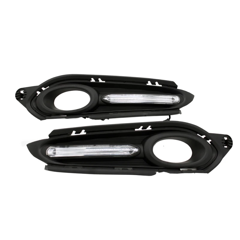 

New SUNKIA 12V LED Daytime Running Light Car Styling LED DRL for Honda HR-V Vezel 2014-2016 with Turn Signal Light Fog Lamp Hole
