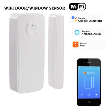 

CTVMAN Door Alarm Sensor Magnet/Door Detector WIFI Doors Sensor Wireless magnetic switch work Alexa Google Assistant