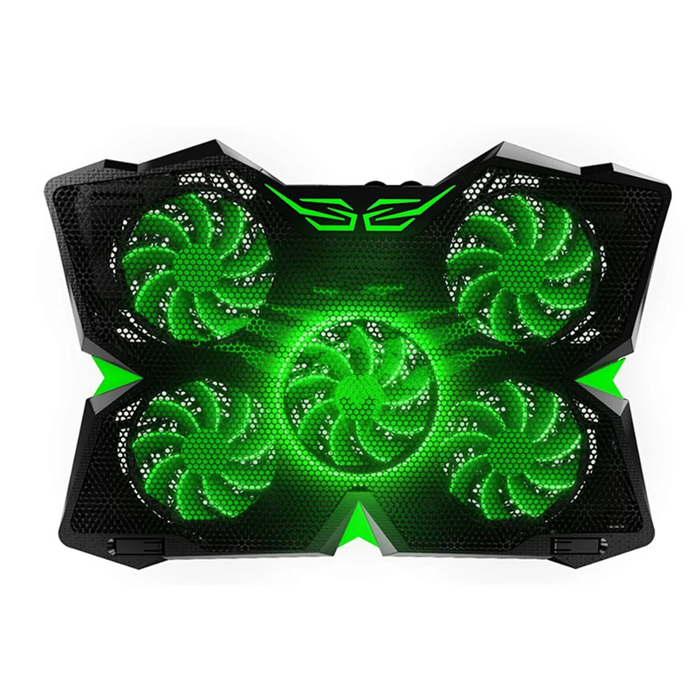 

Brand New Laptop Cooler 5 Fans 2USB Ultra Quiet Radiator Cooling Pad Adjustable Fan with LED Adjustable Light for Laptop