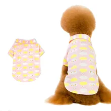 Одежда для домашних животных из чистого хлопка рубашки поло маленькая свежая собачья Пижама плюшевая Одежда для собак